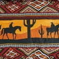 thumbnail image 4 of Chezmoi Collection Barrett 3-Piece Southwestern Sunset Cowboys Comforter Set, Multicolor Red Orange Black White Printed Washed Microfiber Bedding, King, 4 of 9
