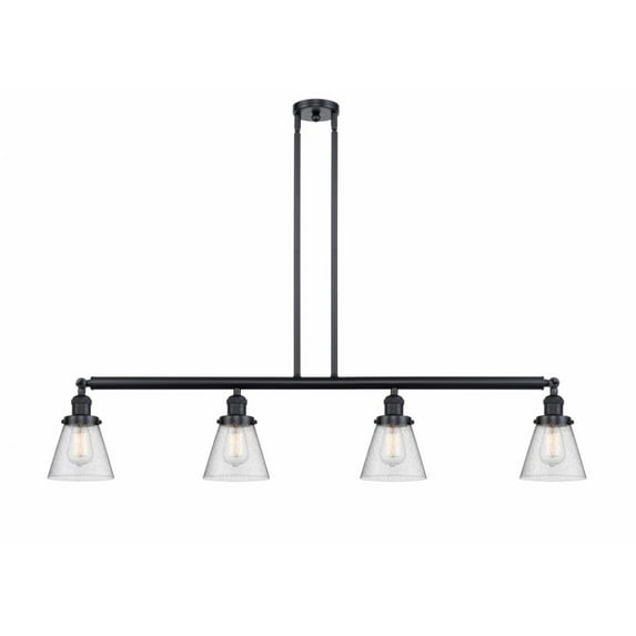 Innovations 4-LT LED Small Cone 48" Island-LT LED - Matte Black - 214-BK-G64-LED