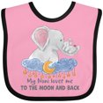 thumbnail image 3 of Inktastic My Noni Loves Me to the Moon and Back Elephant Family Boys or Girls Baby Bib, 3 of 4