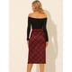 thumbnail image 5 of Falda Con Hendidura Elástica Tejida Con Espalda Elástica De Línea Recta Con Patrón A Cuadros Para Mujer rojo L, 5 of 6
