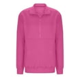 thumbnail image 6 of Brglopf Women's Half Zip Sweatshirts Fleece Stand Collar Long Sleeve Thumb Hole Oversized Pullover Fall Jackets with Pockets Hot Pink XL, 6 of 7