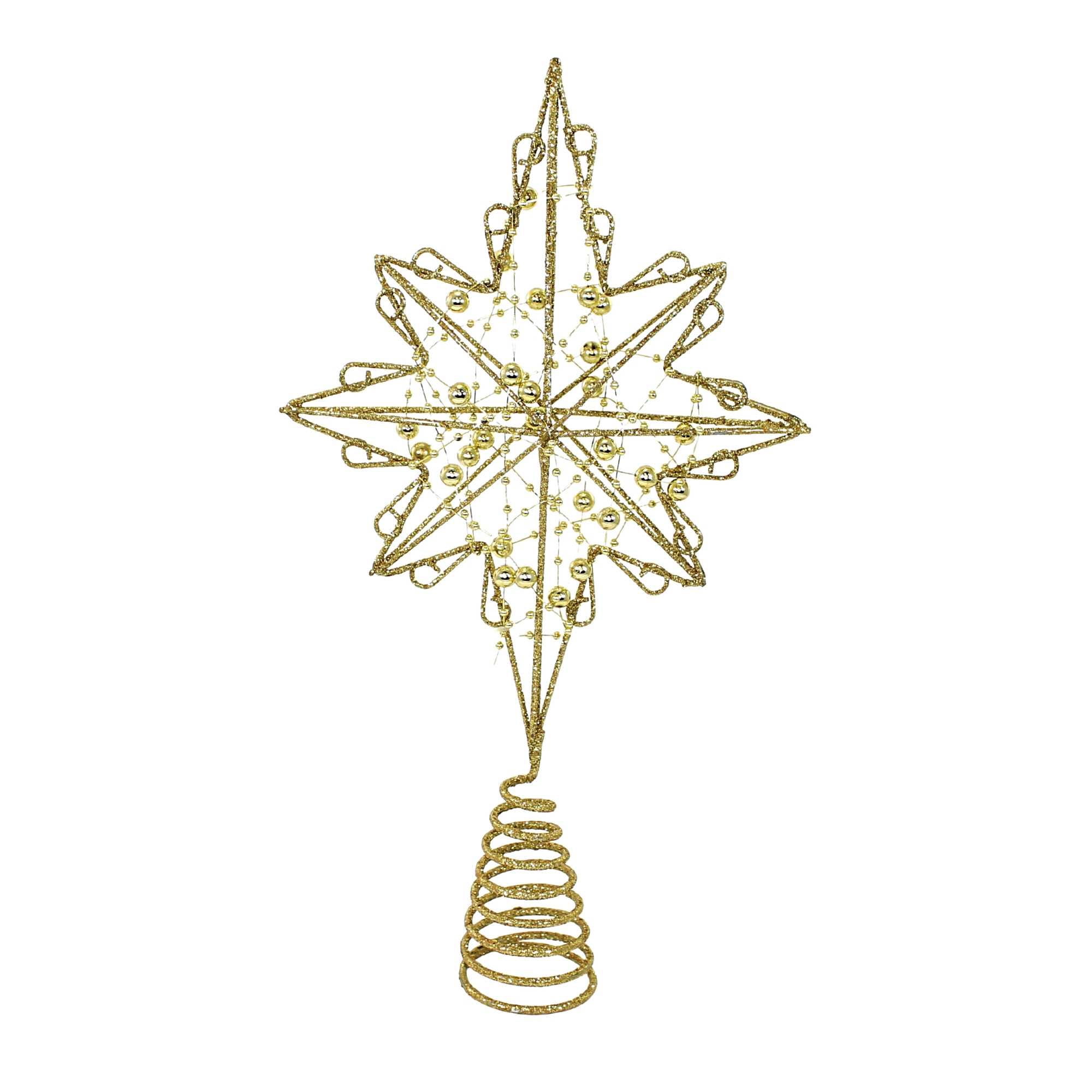 Tree Topper Finial Gold Bethlehem Star Tree Topper Wire Christmas Beads