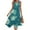 Army Green, variant on Women's Vintage Floral Print Sleeveless Midi Dress Round Neck Asymmetric Hem Casual Dress with Elastic Cuffs for Weekend Getaways,Army Green L