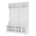 thumbnail image 5 of WGYPRIME 77.3" H Modern Hallway Hall Tree, Multi-Functional Entryway Coat Rack with Metal Hooks and Storage Space & Shoe Cubbies, Freestanding Entryway Bench, 5 of 11
