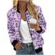 thumbnail image 2 of Ailaofu Womens Zip up Sweatshirt Jacket Stand Collar Hoodless Outerwear Casual Print Long Sleeve Bomber Coat with Pocket Fall, 2 of 5
