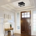 thumbnail image 4 of Aiwen Square Shape Industrial Ceiling Lamp Matte Black Finish Light Fixture With Clear Glass Shade, 4 of 8