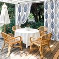 thumbnail image 2 of Navy Blue Grey Leaves Outdoor Curtains for Patio Waterproof,Windproof Privacy Curtains with Weighted Bottom,Summer Tropical Plant Aesthetics Outside Drapes for Picnic Garage Yard 54"x95" 1 Panel, 2 of 8