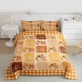 thumbnail image 2 of Manfei Vibrant Pumpkin Sunflower Bedding Comforter Set, Hello Fall Autumn Twin Comforter Sets, Orange Patchwork Plaid Reversible Bedding Set, Microfiber Bedroom Decor, 2-Piece, 2 of 8