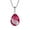 07 July - Ruby, variant on Angel Wing Necklace for Women 925 Sterling Silver Teardrop Pink Tourmaline Pendant Necklace October Birthstone Jewelry Gifts for Her