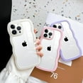 thumbnail image 3 of for iPhone 13 Pro Max Case Shockproof Clear Hybrid Slim Wave Frame Shape Cute Phone Protective Case for iPhone 14 Pro Max 6.7 INCH Purple, 3 of 9