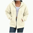 thumbnail image 2 of Towmus Oversized Zip Up Hoodie for Women Lightweight Plus Size Basic Zipper Hooded Sweatshirt Coat Y2K Jacket, 2 of 6