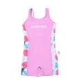 thumbnail image 2 of Girls One Piece Swimsuits Tropical Leaf Print Spaghetti Strap Boy Shorts Surf Casual Swimsuit Size 3-4Y, 2 of 9