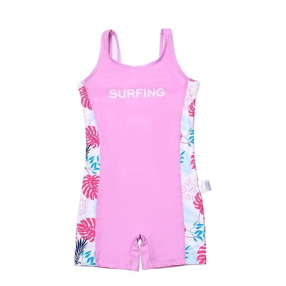 HOWPAY One Piece Swimsuit for Girls Summer Cute Sleeveless Tankini Bathing Sport Sun Beach Bikini Set for Swimming Pools Comfortable Swimwear Purple