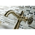 thumbnail image 4 of Kingston Brass KSD3543CG Fuller One-Handle Single-Hole Bathroom Faucet with Deck Plate and Push Pop-Up Drain, Antique Brass, 4 of 7