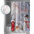 thumbnail image 3 of Small Stall Shower Curtain 36x72 Inch Narrow Half Size Christmas Bath Curtains Bathroom Decor Snowman Xmas Tree Snowflake White Waterproof Fabric Shower Curtain Set with Hooks 36 Inch, 3 of 6