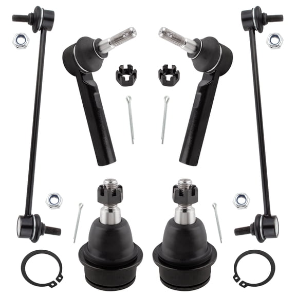 BOXI 6pcs Front Outer Tie Rods Sway Bars Lower Ball Joints Fit for Chrysler 200 2011-2014 / for Chrysler Sebring 2007-2010 / for Dodge Avenger 2008-2014 | K500120 K750385 ES800408