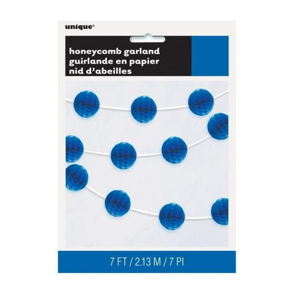 Guirlande de boules en nid d'abeille bleu royal