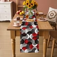 thumbnail image 2 of Red Grey Abstract Table Runner 72 Inches, Modern Geometric Ombre Artwork Bed Runner Dresser Scarves Tabletop for Indoor Outdoor Parties/Ceremony/Banquet, 16" x 72", 2 of 9