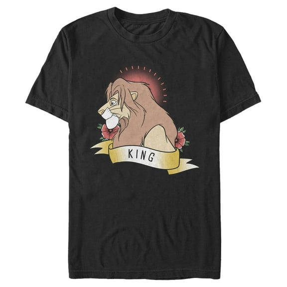 Men's Lion King Valentine Simba King  Graphic Tee Black Medium
