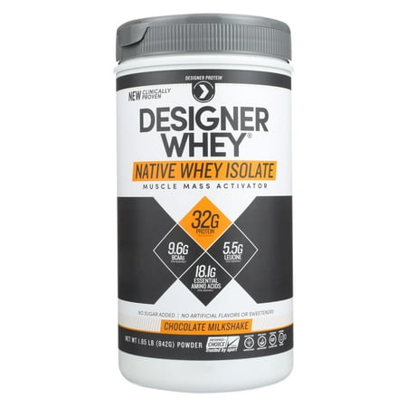 Designer Protein - Designer Whey Native Whey Isolate Chocolate Milkshake - 1.85 lb.