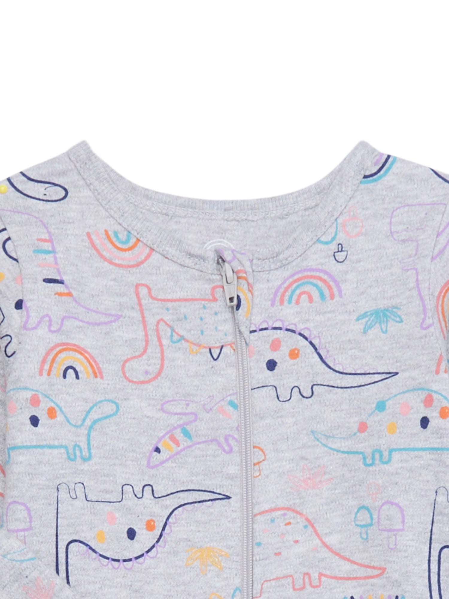 Wonder Nation Baby Unisex Zip Front Footed Sleep N Play Pajamas, Sizes Preemieie-6/9 Months