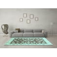 thumbnail image 3 of Ahgly Company Indoor Square Oriental Light Blue Traditional Area Rugs, 3' Square, 3 of 4