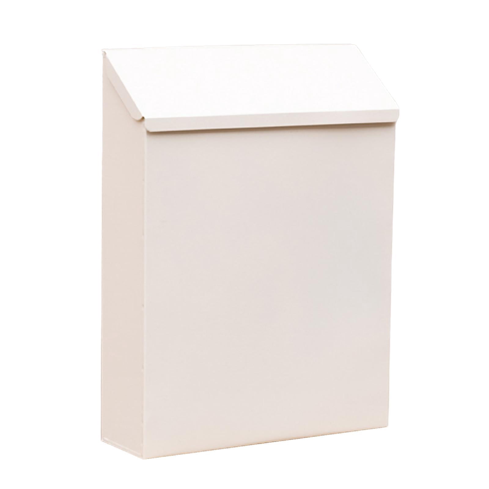 Fancyes Wall Mounted Mailbox Letter Sturdy Practical Decorative Drop Box Newspaper Holder Box for Outdoor Porch House Gate White