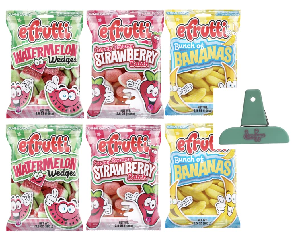 Efrutti Gummy Candy Variety Fruity Flavors, Strawberry, Banana, And