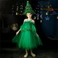 thumbnail image 6 of TAIAOJING Girls 2 Piece Outfits Christmas Clothes Cute Puffy Dress Solid Color Tulle Dress Camisole Dress With Christmas Tree Hat, 6 of 9