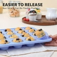 thumbnail image 6 of Mini Silicone Muffin Pan with Metal Frame, Non Stick Silicone Cupcake Pan with Handles 24 Cup, BPA Free Silicon Muffin Tin Tray Small for baking, egg bites, Cupcake Mold Grey, 6 of 10
