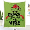 thumbnail image 4 of Manta súper suave Kagetolytai navideña de Grinch franela ligera para sala de estar o dormitorio, 4 of 6