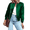 Dark Green, variant on Women Letterman Jackets Satin Bomber Jacket Casual Short Biker Jacket Classic Solid Striped Fashion Coat Zip Up Windbreaker Outerwear
