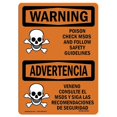 thumbnail image 1 of SignMission OS-WS-A-1824-L-12765 18 x 24 in. OSHA Warning Sign - Poison Check MSDS Follow Safety Guidelines, 1 of 1