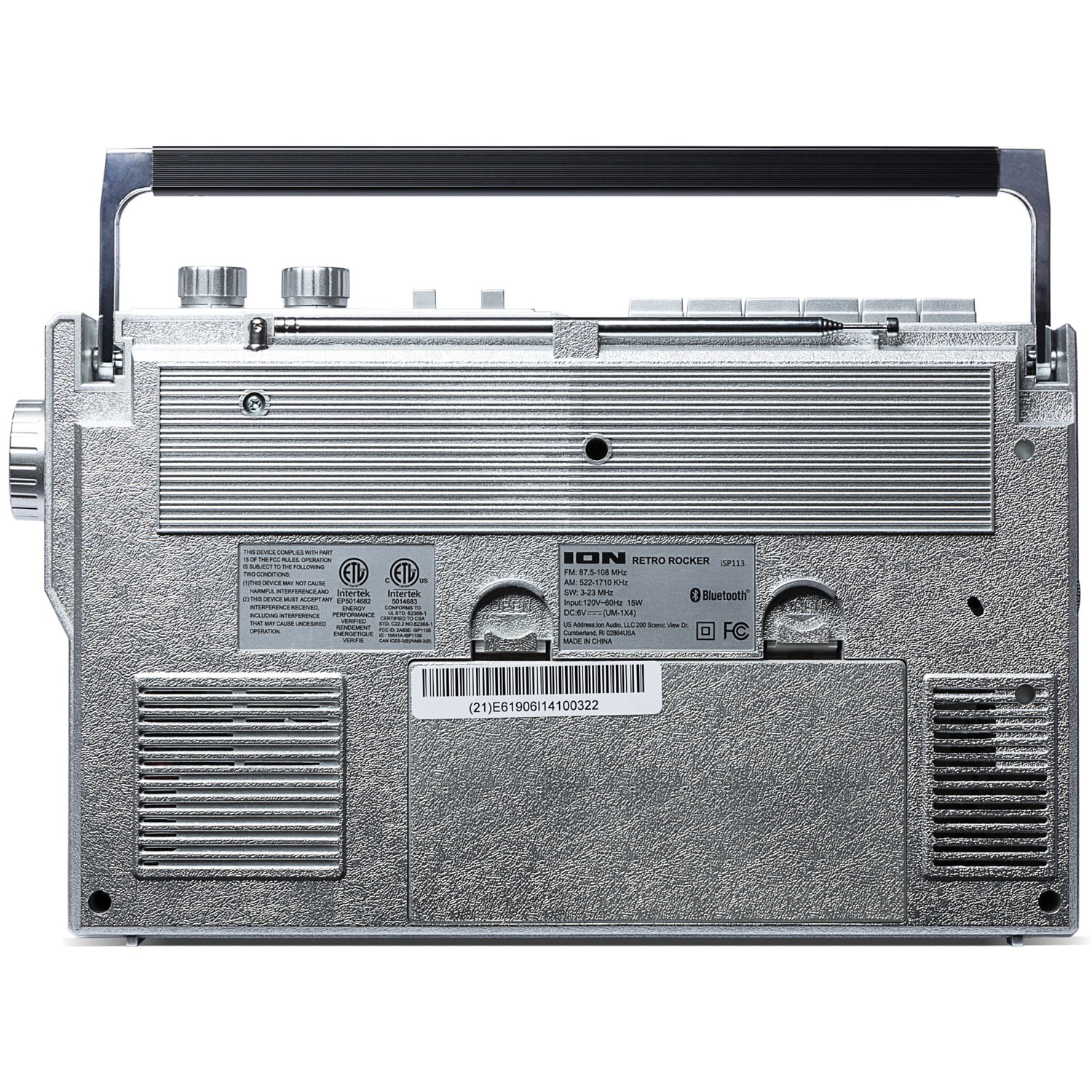 ION Audio Cassette TapBoombox, Silver, ISP113S 