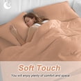 thumbnail image 5 of Peach Fuzz Duvet Cover Set, Modern Pure Peach Fuzz Soft Duvet Cover Twin Size Bedding Set 4 Pieces, 1 Quiltcover and 2 Pillowcases with Zipper, 1 Bed Sheet for All Seasons, 5 of 9
