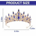 thumbnail image 2 of DESIGNICE Crown Electroplated Water Diamond with Imported 3A Crystals Princess Crown Sparkling Bridal Tiara Crowns for Women 15x6.5cm,Gold,Blue, 2 of 5
