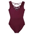 thumbnail image 5 of iEFiEL Women Sleeveless Mesh Splice Ballet Dance Leotard Yoga Gymnastics Bodysuit, 5 of 6