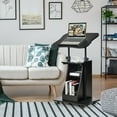 thumbnail image 3 of Gymax Sit-to-Stand Laptop Desk Cart Rolling Mobile Height Adjustable w/ Storage Black, 3 of 10