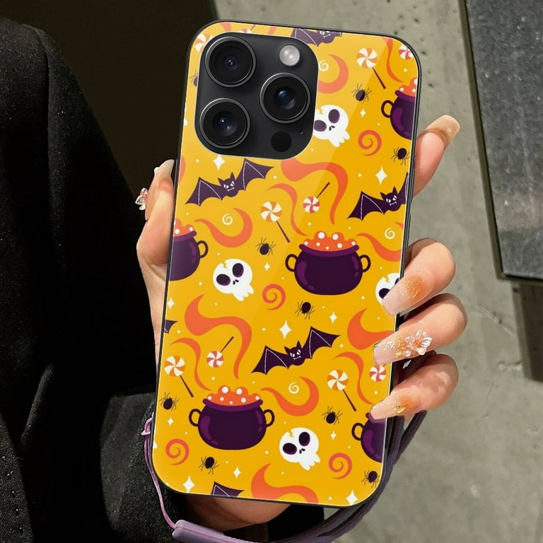 Phone Case With Halloween Skull Graphic Shockproof For Iphone 15