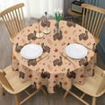thumbnail image 3 of Happy Thanksgiving Day Round Tablecloth 60" X 60",Wrinkle Wipeable Table Cloth for Kitchen Dining Room Picnic Patio Party, 3 of 6