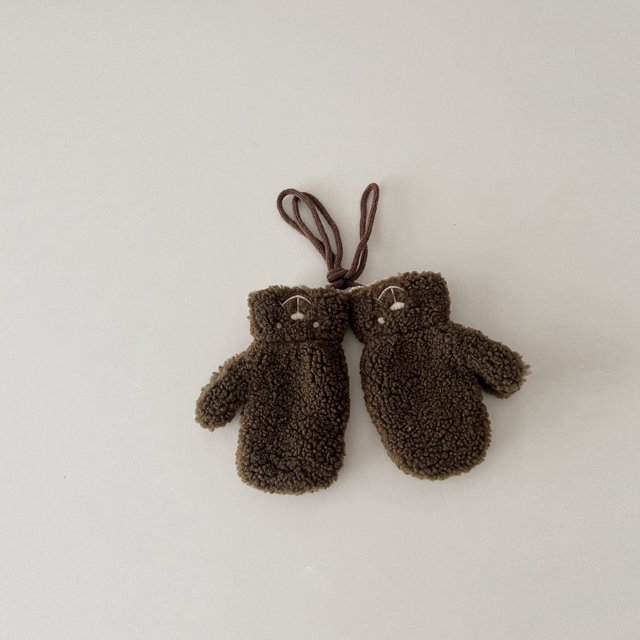 Bufanda de otoño para niños, guantes de oso de dibujos animados de invierno, bufanda para bebés para niños y niñas