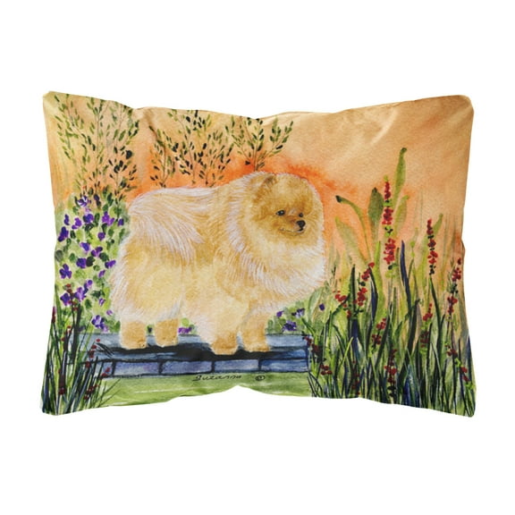 Caroline's Treasures SS8161PW1216 Pomeranian Decorative   Canvas Fabric Pillow, 12H x16W, multicolor