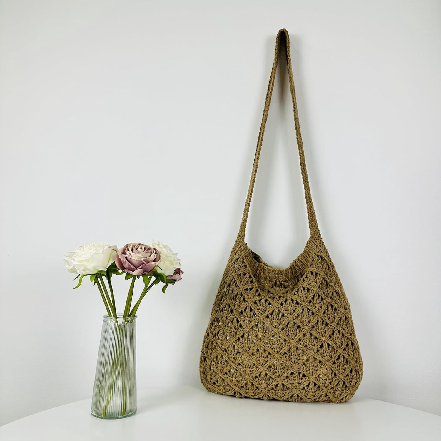 Kukuzhu Crochet Bag Crochet Tote Bag Indie Hobo Bag Cottagecore Aesthetic Tote Bag Crochet Crossbody Bag