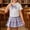 Purple, variant on Girls 2 Piece Outfits Summer Clothes T Shirt Cute Short Sleeves Casual Pants Kids Clothing Sets Blue Size 1T