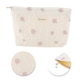 thumbnail image 4 of Unique Bargains 1 Pc Portable Embroidery Rose Makeup Bag Polyester Beige Large, 4 of 5