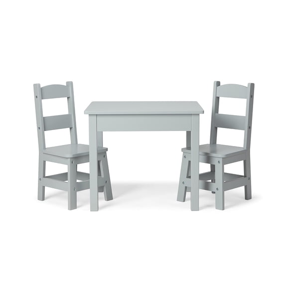 Mesa y sillas Melissa & Doug de madera gris para niños de 3 a 8 años