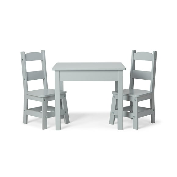 Mesa y sillas Melissa & Doug de madera gris para niños de 3 a 8 años