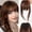 Red, variant on Women's Fake Bangs Hair Clip - Chic Curly Hair Piece with Realistic Sideburns for Effortless Style