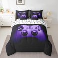 thumbnail image 2 of Manfei Purple Game Controller Bedding Comforter Set, Teens Gamer Gaming Full Bedding Set, Contemporary Black Fitted Sheet Flat Sheet Breathable Home Decor Reversible 7 Pieces, 2 of 6