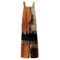 thumbnail image 5 of Stralyhd All Hallows Eve Casual Rompers Halloween Holiday Square Neck Jumpsuit Party Jumpsuits with Pockets Spooky Horror Print Long Pants Light Brown L, 5 of 6